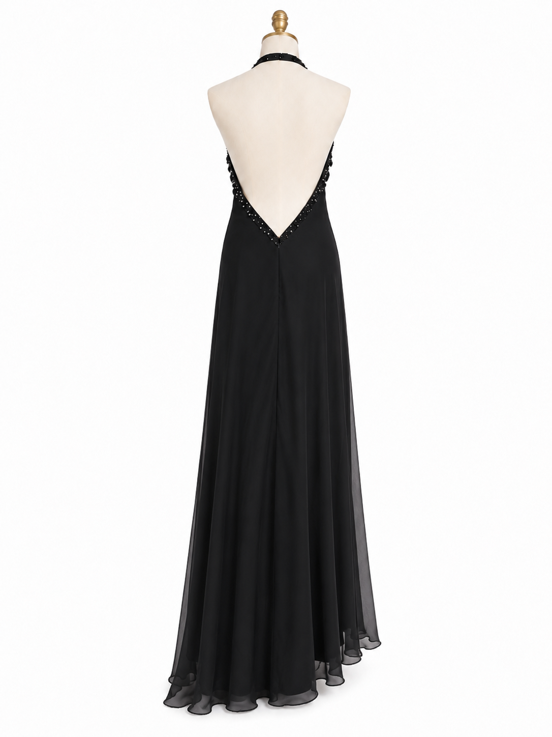 Abito Impero in Chiffon di Seta con Coppe Lavorate – Taglia 42